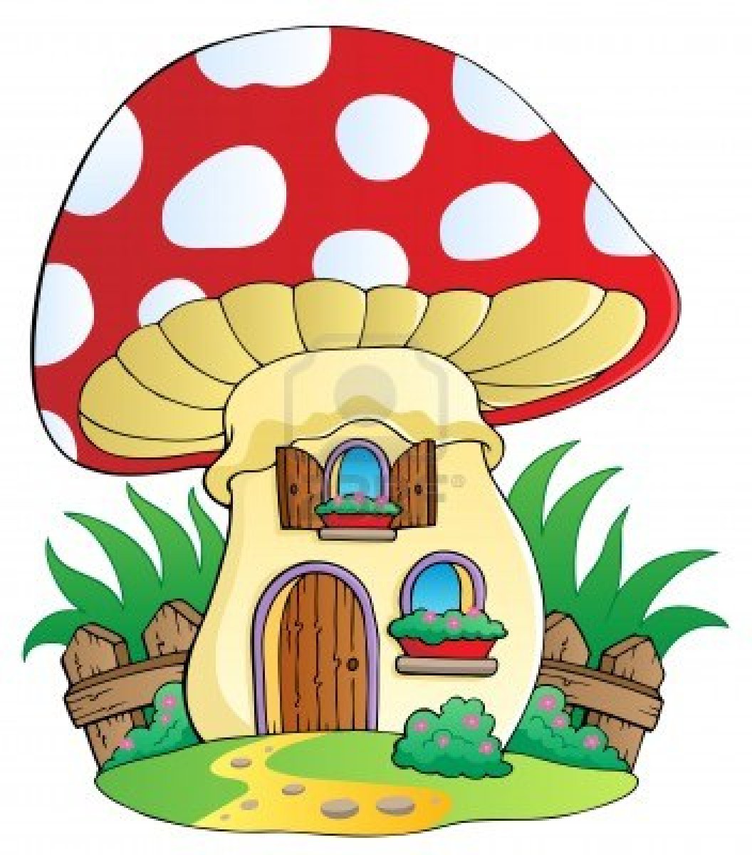 mushroom house clipart - photo #7